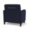 Lesro Siena Lounge Reception Wide Guest Chair w/ Front Casters, Walnut Wood Back Legs, OH Navy Uph SN1201 - alternate 2